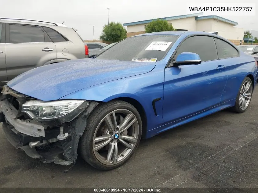 2017 BMW 440I VIN: WBA4P1C35HK522757 Lot: 40619994