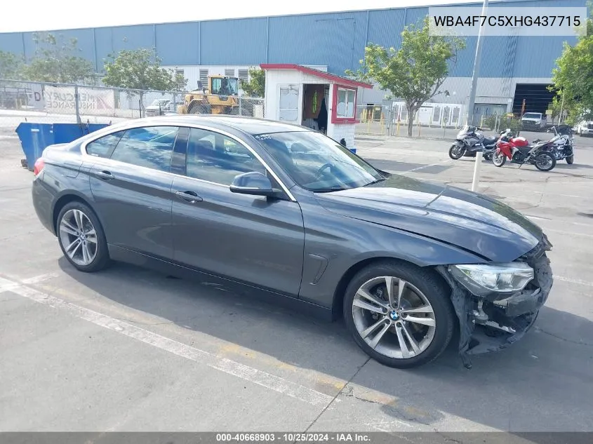 2017 BMW 430I Gran Coupe VIN: WBA4F7C5XHG437715 Lot: 40668903