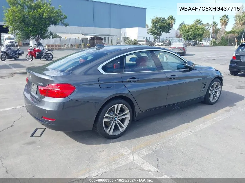 2017 BMW 430I Gran Coupe VIN: WBA4F7C5XHG437715 Lot: 40668903