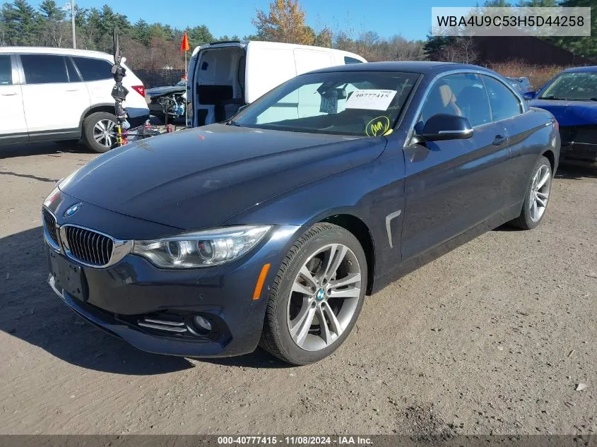 2017 BMW 430I xDrive VIN: WBA4U9C53H5D44258 Lot: 40777415