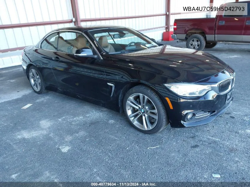 2017 BMW 430I VIN: WBA4U7C59H5D42793 Lot: 40779634