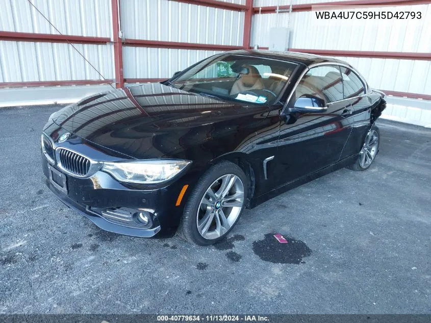 2017 BMW 430I VIN: WBA4U7C59H5D42793 Lot: 40779634