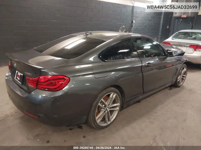 2018 BMW 430I xDrive VIN: WBA4W5C56JAD32699 Lot: 39288740