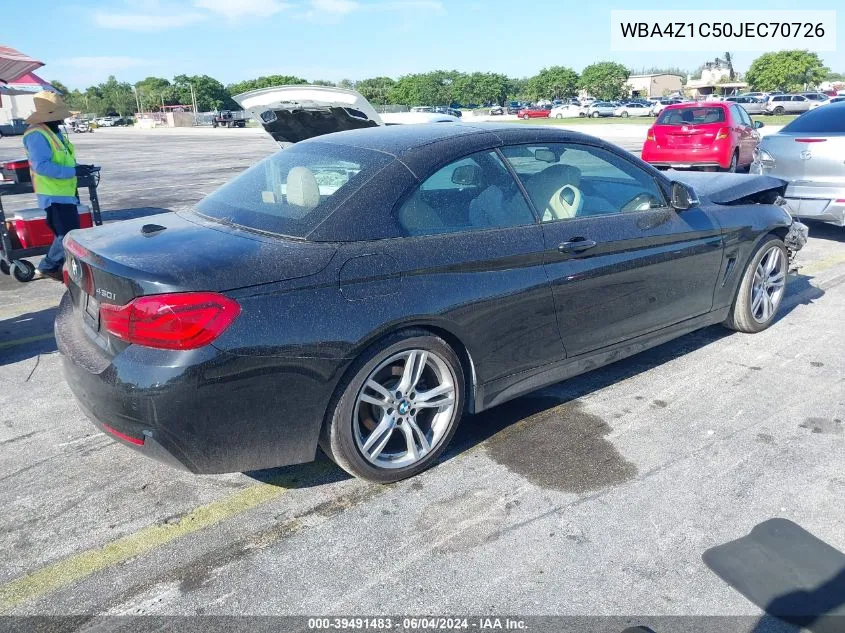 2018 BMW 430I VIN: WBA4Z1C50JEC70726 Lot: 39491483