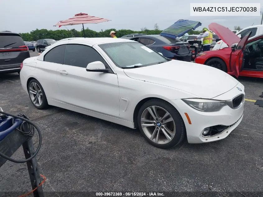 2018 BMW 430I VIN: WBA4Z1C51JEC70038 Lot: 39672369