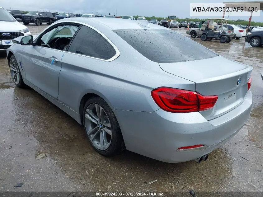 2018 BMW 430I VIN: WBA4W3C52JAF91436 Lot: 39924203