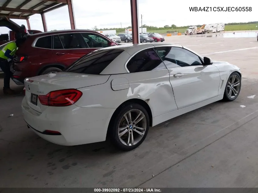 2018 BMW 430I VIN: WBA4Z1C5XJEC60558 Lot: 39932092