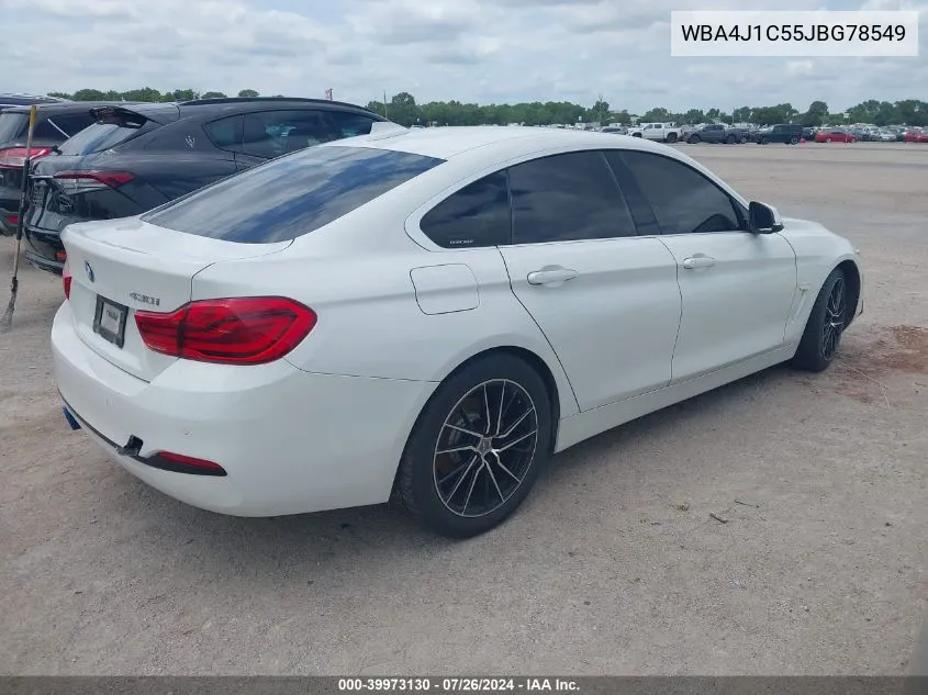 2018 BMW 430I Gran Coupe VIN: WBA4J1C55JBG78549 Lot: 39973130