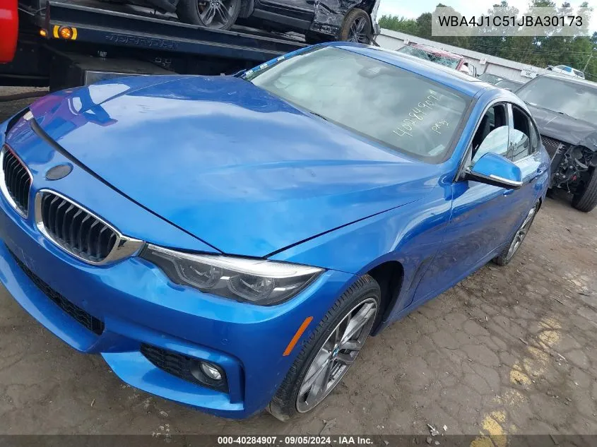 2018 BMW 430I Gran Coupe VIN: WBA4J1C51JBA30173 Lot: 40284907