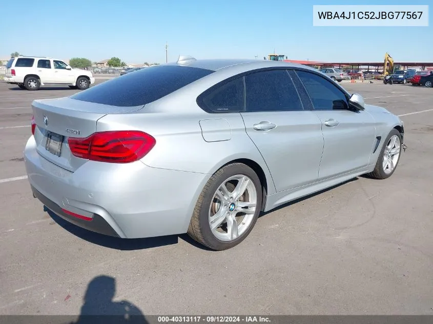 2018 BMW 430I Gran Coupe VIN: WBA4J1C52JBG77567 Lot: 40313117