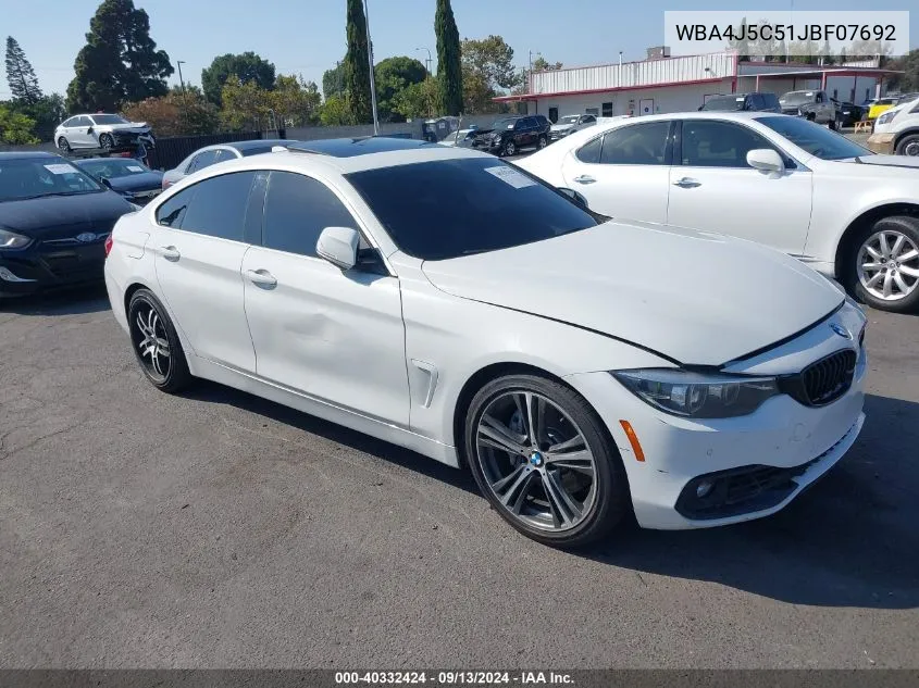 2018 BMW 440I Gran Coupe VIN: WBA4J5C51JBF07692 Lot: 40332424