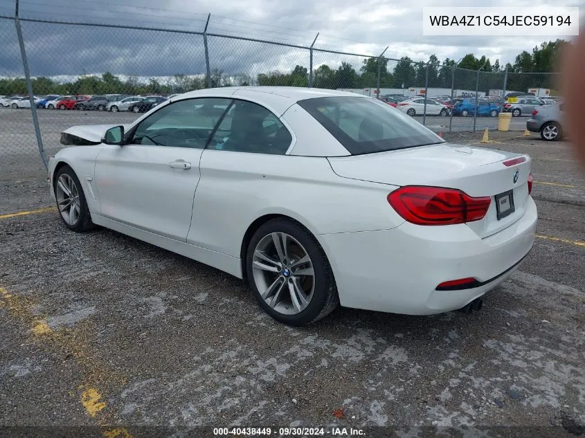 2018 BMW 430I VIN: WBA4Z1C54JEC59194 Lot: 40438449