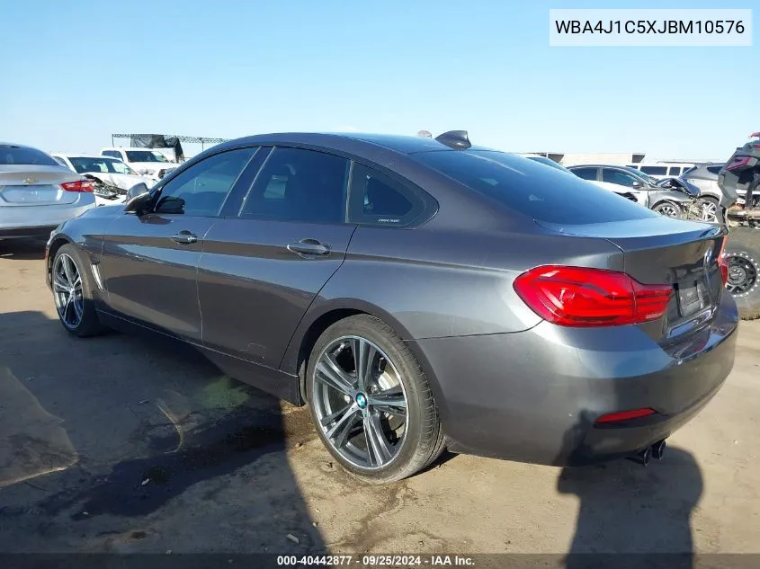 2018 BMW 430I Gran Coupe VIN: WBA4J1C5XJBM10576 Lot: 40442877