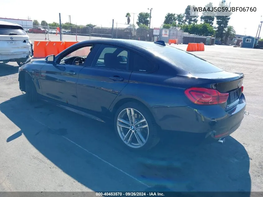 2018 BMW 440I Gran Coupe VIN: WBA4J5C59JBF06760 Lot: 40453570