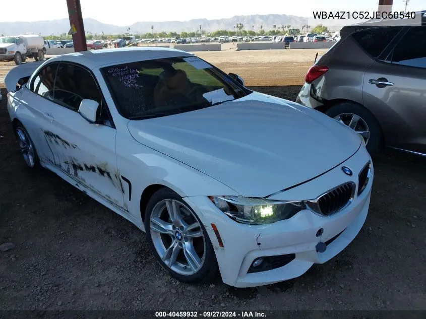 2018 BMW 430I VIN: WBA4Z1C52JEC60540 Lot: 40459932