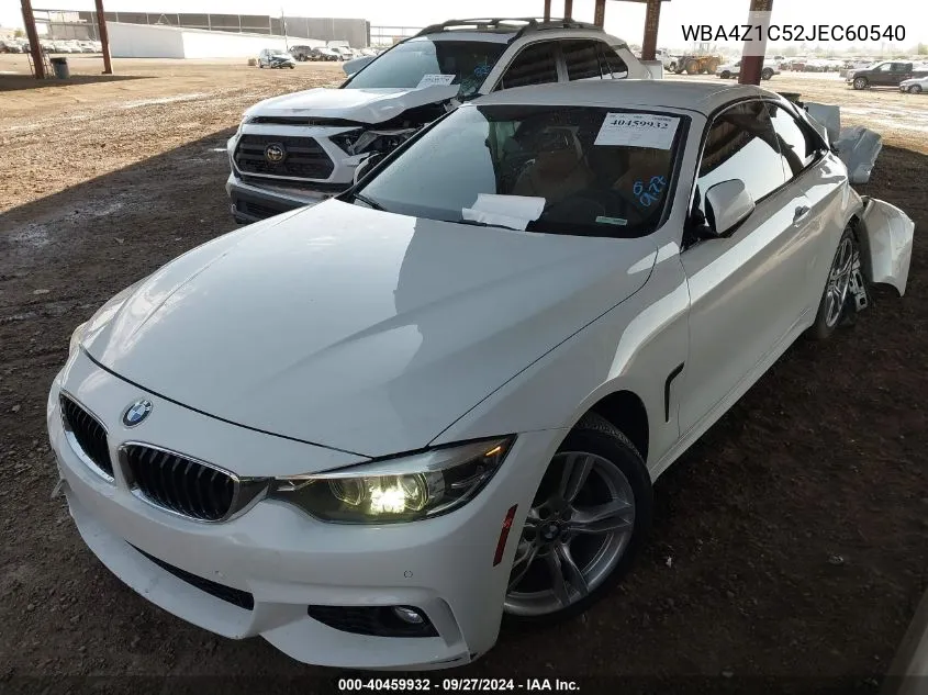 2018 BMW 430I VIN: WBA4Z1C52JEC60540 Lot: 40459932