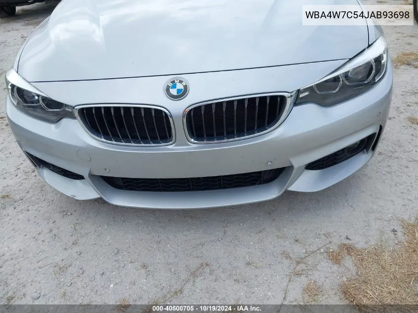 2018 BMW 440I VIN: WBA4W7C54JAB93698 Lot: 40500705