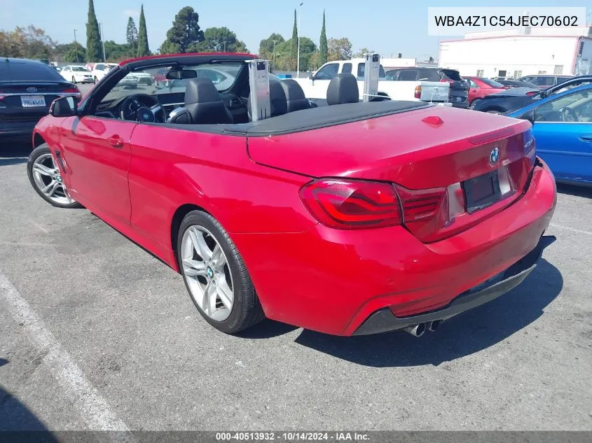 2018 BMW 430I VIN: WBA4Z1C54JEC70602 Lot: 40513932