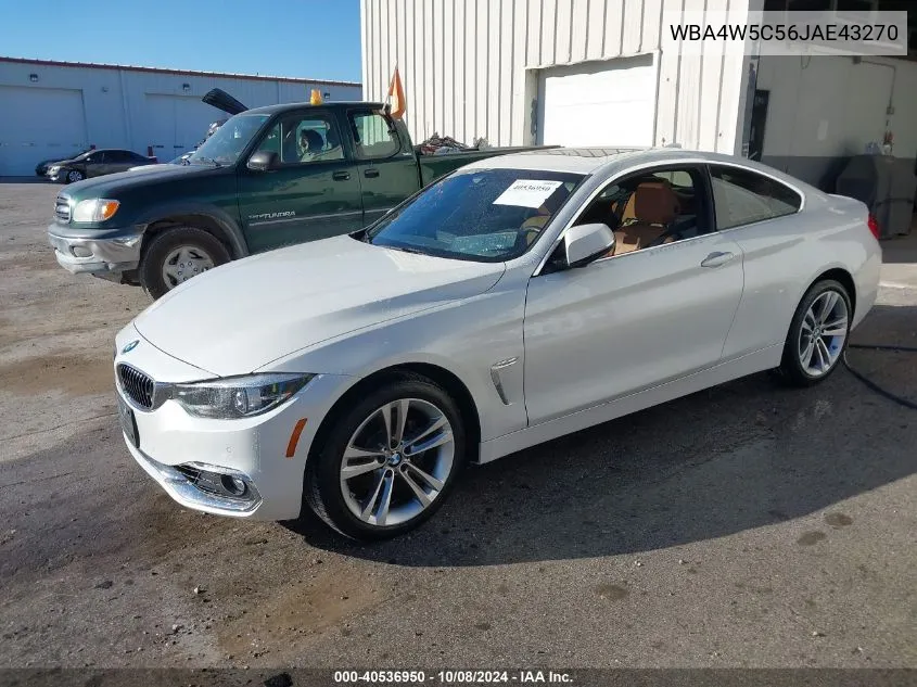 2018 BMW 430I VIN: WBA4W5C56JAE43270 Lot: 40536950