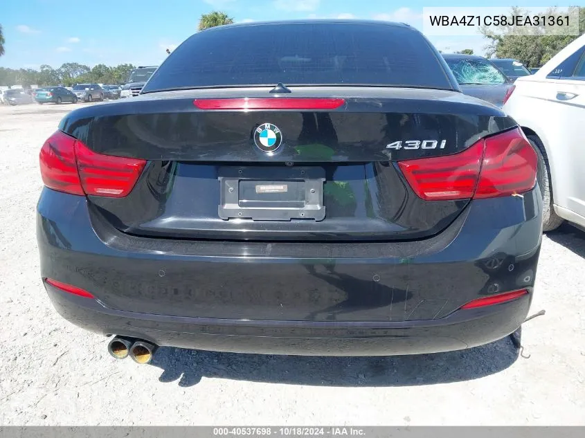 2018 BMW 430I VIN: WBA4Z1C58JEA31361 Lot: 40537698