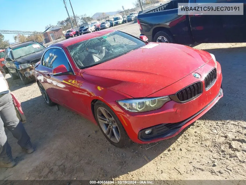 2018 BMW 430I VIN: WBA4Z1C59JEC70191 Lot: 40656894