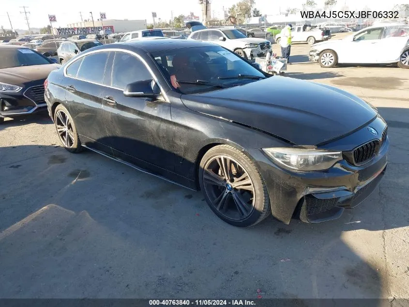 2018 BMW 440I Gran Coupe VIN: WBA4J5C5XJBF06332 Lot: 40763840