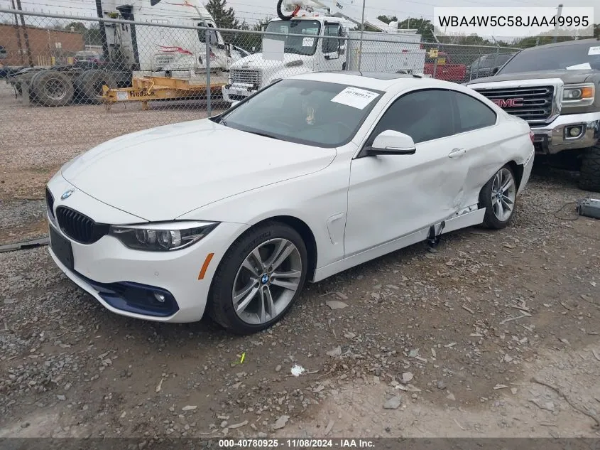 2018 BMW 430I xDrive VIN: WBA4W5C58JAA49995 Lot: 40780925