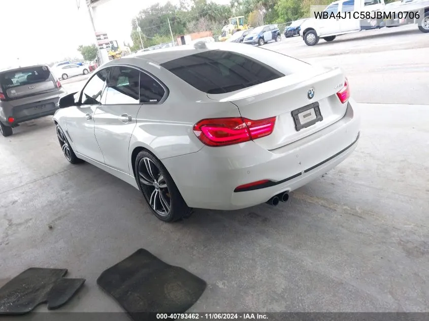 2018 BMW 430I Gran Coupe VIN: WBA4J1C58JBM10706 Lot: 40793462