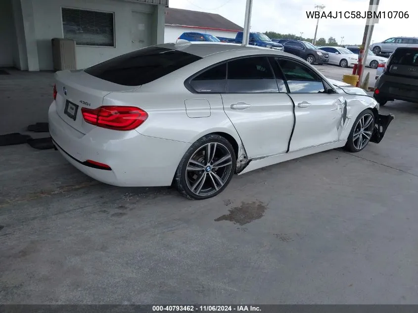 2018 BMW 430I Gran Coupe VIN: WBA4J1C58JBM10706 Lot: 40793462