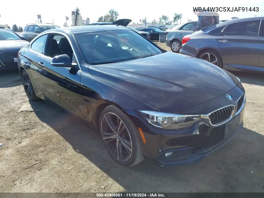 2018 BMW 430I VIN: WBA4W3C5XJAF91443 Lot: 40906951