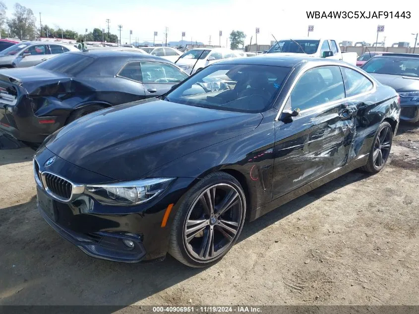 2018 BMW 430I VIN: WBA4W3C5XJAF91443 Lot: 40906951