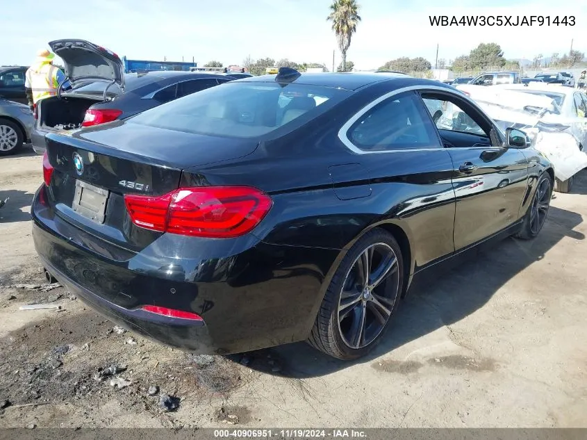 2018 BMW 430I VIN: WBA4W3C5XJAF91443 Lot: 40906951