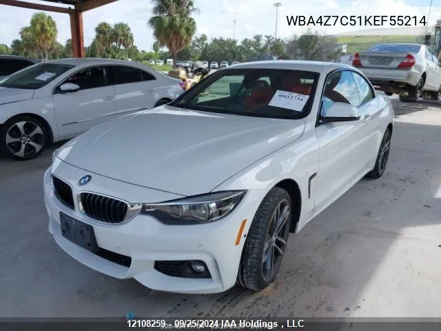 2019 BMW 4 Series VIN: WBA4Z7C51KEF55214 Lot: 12108259