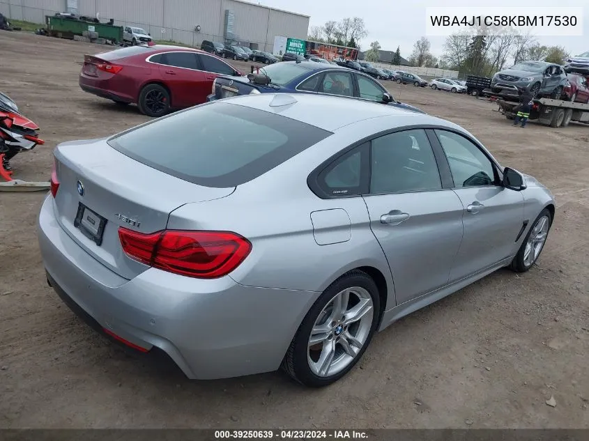 2019 BMW 430I Gran Coupe VIN: WBA4J1C58KBM17530 Lot: 39250639