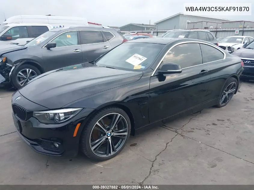 2019 BMW 430I VIN: WBA4W3C55KAF91870 Lot: 39327882