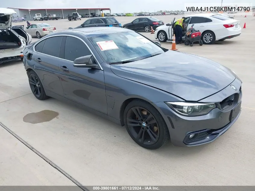 2019 BMW 430I Gran Coupe VIN: WBA4J1C58KBM14790 Lot: 39801661