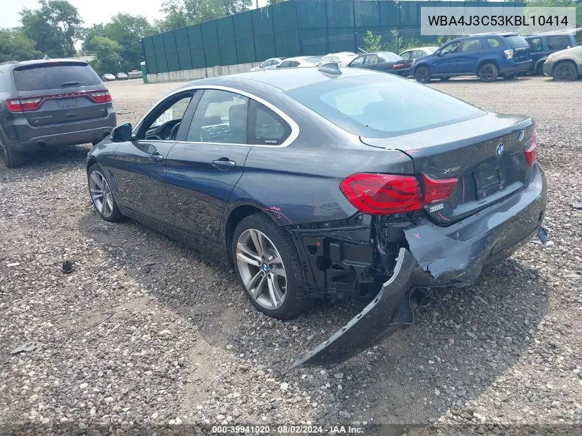 2019 BMW 430I Gran Coupe xDrive VIN: WBA4J3C53KBL10414 Lot: 39941020