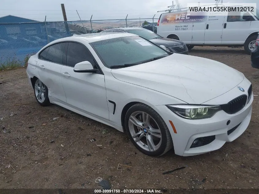 2019 BMW 430I Gran Coupe VIN: WBA4J1C55KBM12012 Lot: 39991750