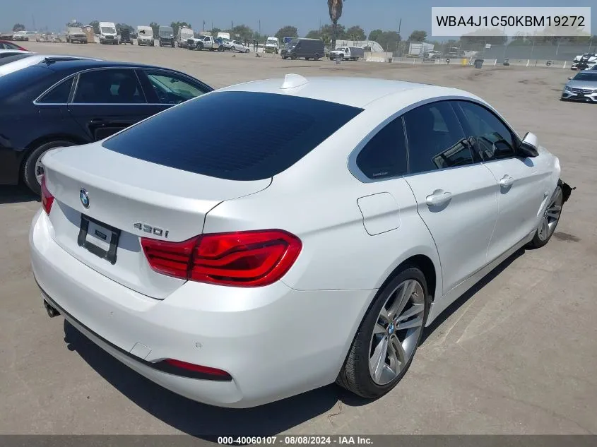 2019 BMW 430I Gran Coupe VIN: WBA4J1C50KBM19272 Lot: 40060107