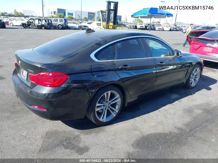 2019 BMW 430I Gran Coupe VIN: WBA4J1C5XKBM15746 Lot: 40154622