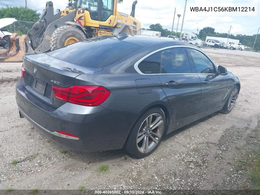 2019 BMW 430I Gran Coupe Gran Coupe VIN: WBA4J1C56KBM12214 Lot: 40305802