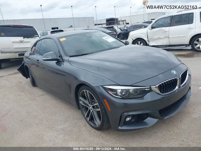 2019 BMW 440I VIN: WBA4W7C52KAG52163 Lot: 40315255