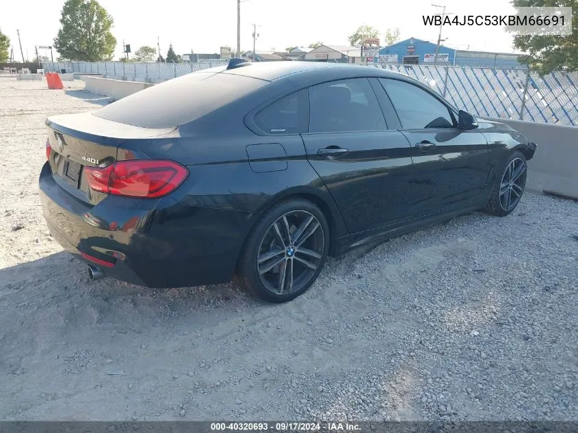 2019 BMW 440I Gran Coupe VIN: WBA4J5C53KBM66691 Lot: 40320693