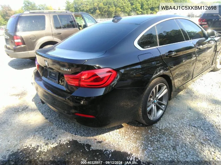 2019 BMW 430I Gran Coupe VIN: WBA4J1C5XKBM12698 Lot: 40325517