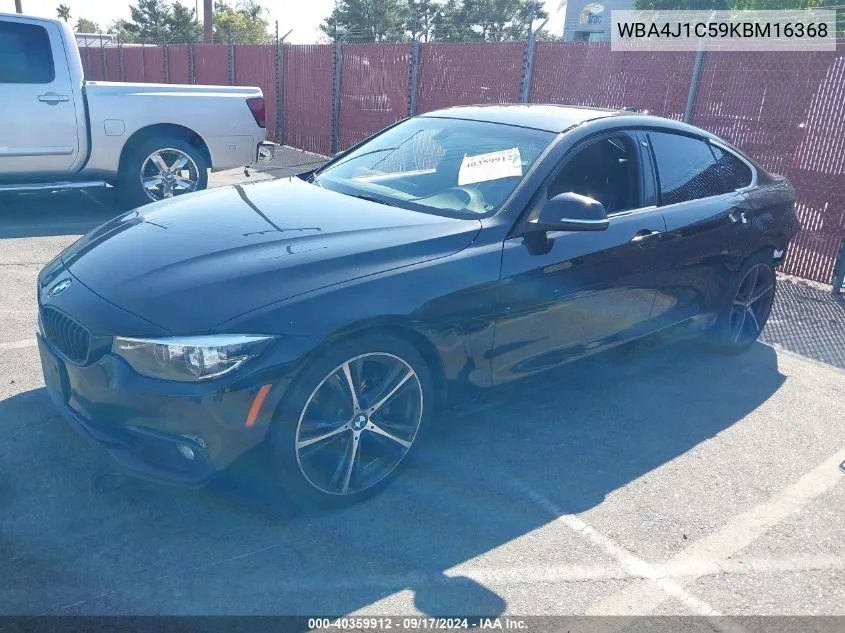 2019 BMW 430I Gran Coupe VIN: WBA4J1C59KBM16368 Lot: 40359912