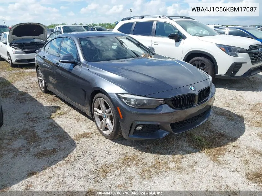 2019 BMW 430I Gran Coupe VIN: WBA4J1C56KBM17087 Lot: 40479788