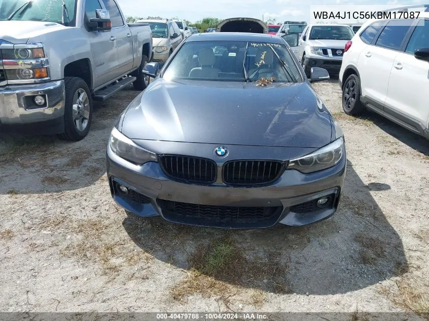 2019 BMW 430I Gran Coupe VIN: WBA4J1C56KBM17087 Lot: 40479788