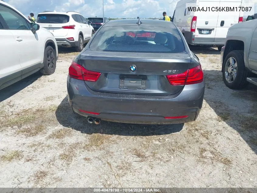 2019 BMW 430I Gran Coupe VIN: WBA4J1C56KBM17087 Lot: 40479788