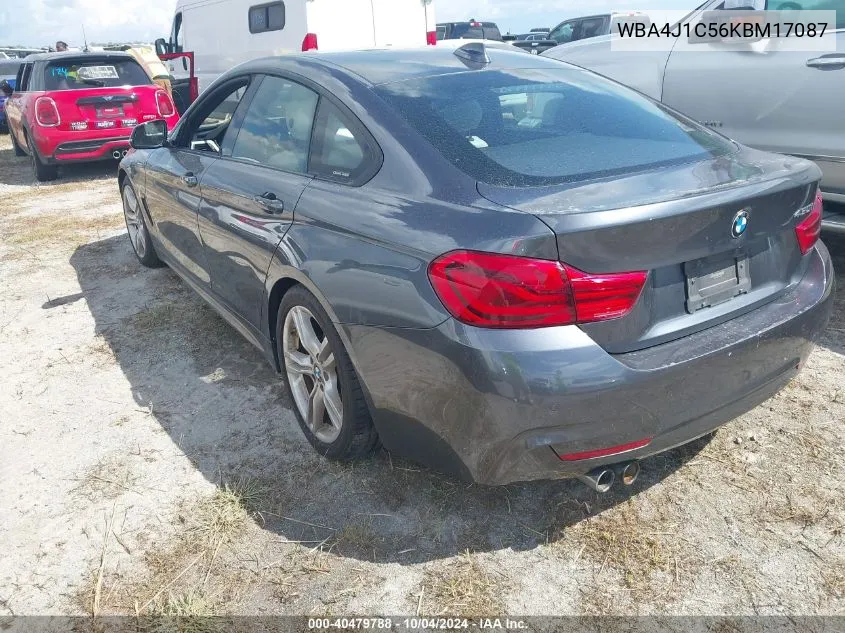 2019 BMW 430I Gran Coupe VIN: WBA4J1C56KBM17087 Lot: 40479788