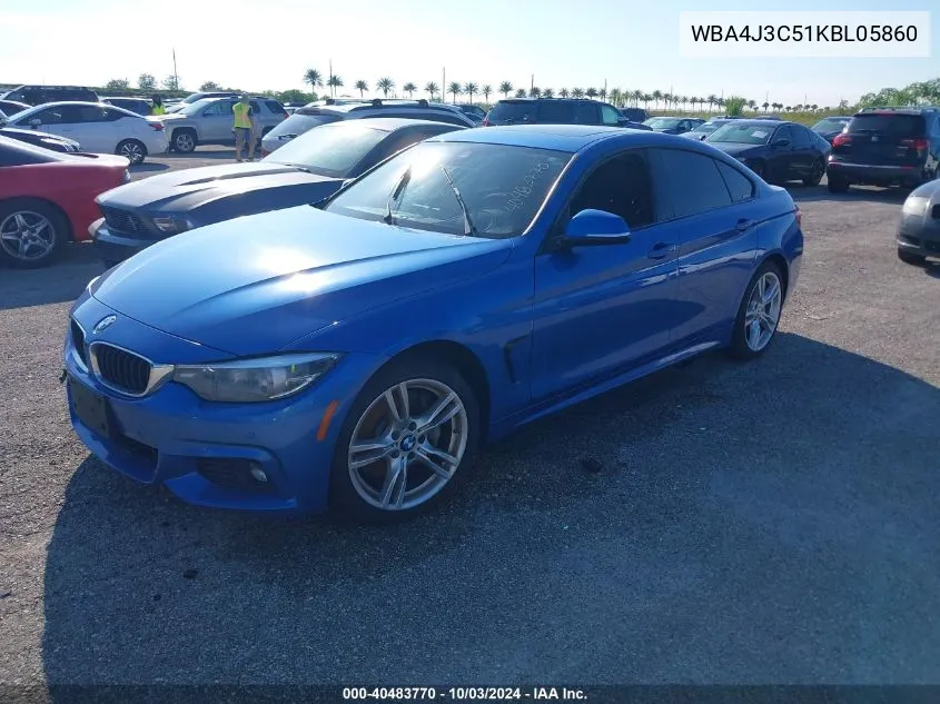 2019 BMW 430I Gran Coupe xDrive VIN: WBA4J3C51KBL05860 Lot: 40483770